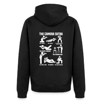 The Camera Sutra – Funny Photography Poses - Unisex Premium Organic Zip Hoodie - black - Back - Nico (187cm)