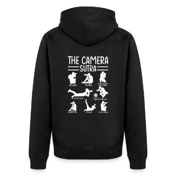 The Camera Sutra – Funny Photography Poses - Unisex Premium Organic Zip Hoodie - black - Back - Nico (187cm)