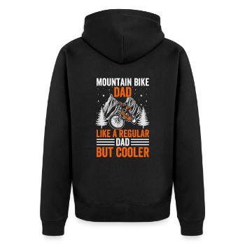 MTB Dad – Bike & Mountain Bike - Unisex Premium Organic Zip Hoodie - black - Back - Nico (187cm)