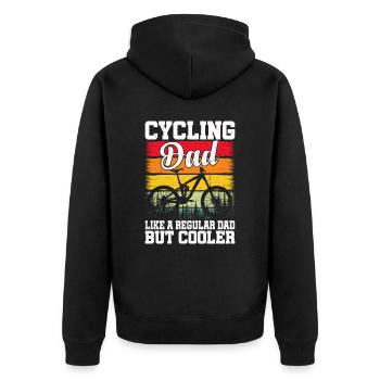 MTB Dad – Bike & Mountain Bike T-Shirt - Unisex Premium Organic Zip Hoodie - black - Back - Nico (187cm)
