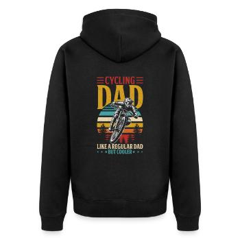 MTB Dad – Bike & Mountain Bike - Unisex Premium Organic Zip Hoodie - black - Back - Nico (187cm)