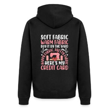 Funny Sewing & Quilting T-Shirt Quilter - Unisex Premium Organic Zip Hoodie - black - Back - Nico (187cm)
