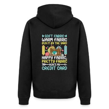 Drôle de couture et de courtepointe T-Shirt Quilter - Veste à capuche bio Premium Unisexe - noir - Dos - Nico (187cm)