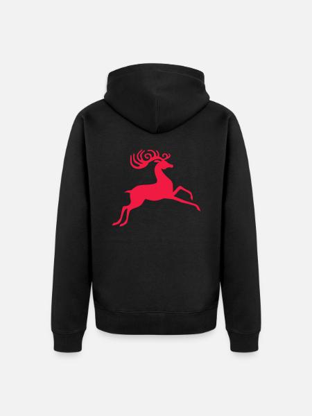 Rentier - Unisex Premium Bio Zip Hoodie - Schwarz