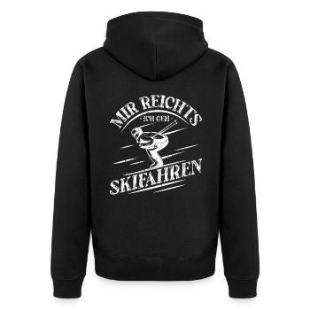 Mir Reichts Ich Geh Skifahren Skifoan Ski - Unisex Premium Bio Zip Hoodie - Schwarz - Hinten - Nico (187cm)