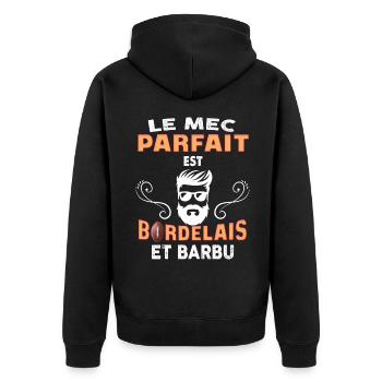 Mac Bordelais Et Parfait - Veste à capuche bio Premium Unisexe - noir - Dos - Nico (187cm)
