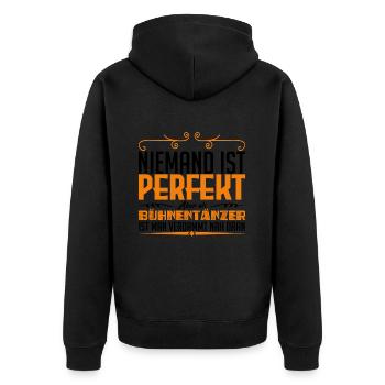 Bühnentänzer Beruf Geschenk ! - Unisex Premium Bio Zip Hoodie - Schwarz - Hinten - Nico (187cm)