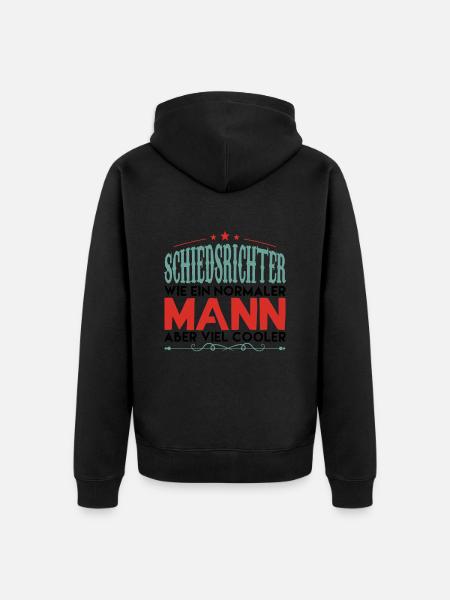 Schiedsrichter schiedsrichter WIE EIN NORMALER MAN - Unisex Premium Bio Zip Hoodie - Schwarz