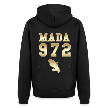 Martinique Mada 972 Or Martiniquais Antilles - Veste à capuche bio Premium Unisexe - noir - Dos - Nico (187cm)