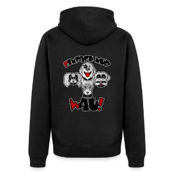 Einfach nur Wau - Unisex Premium Bio Zip Hoodie - Schwarz - Hinten - Nico (187cm)