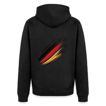 Deutscher Jetpilot Flieger Jet Pilot Düsenflieger - Unisex Premium Bio Zip Hoodie - Schwarz - Hinten - Nico (187cm)