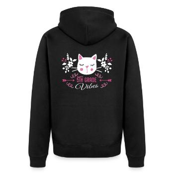 5th grade | Grade Vibes Back to School Cute Cat - Veste à capuche bio Premium Unisexe - noir - Dos - Nico (187cm)