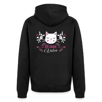 6th grade | Grade Vibes Back to School Cute Cat - Veste à capuche bio Premium Unisexe - noir - Dos - Nico (187cm)