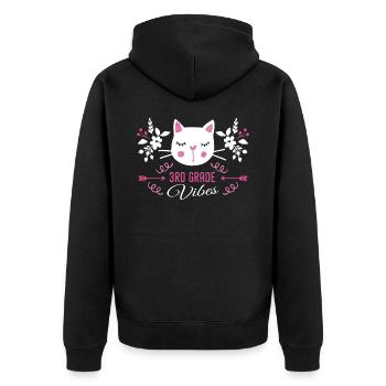 3rd grade | Grade Vibes Back to School Cute Cat - Veste à capuche bio Premium Unisexe - noir - Dos - Nico (187cm)