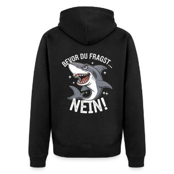 Shark Shark Sharks Shark - Unisex Premium Organic Zip Hoodie - black - Back - Nico (187cm)
