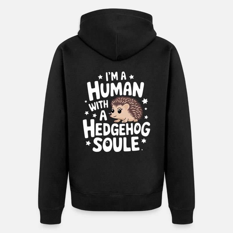 hérisson animal épineux hérisson - Veste à capuche bio Premium Unisexe - noir