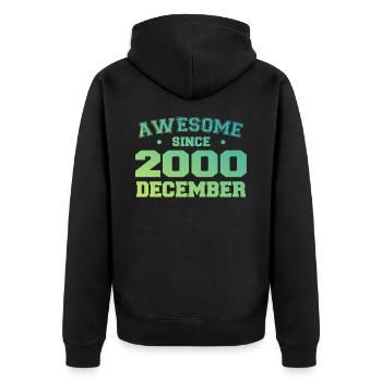 Birthday December 2000 - Gift December 2000 - Unisex Premium Organic Zip Hoodie - black - Back - Nico (187cm)