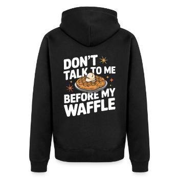 Waffles Breakfast Sweets - Unisex Premium Organic Zip Hoodie - black - Back - Nico (187cm)