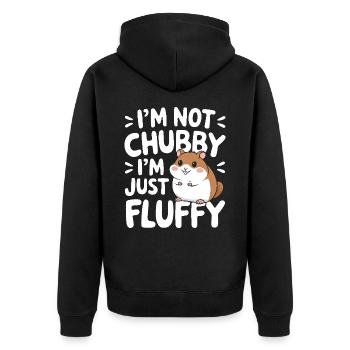 Hamster - Unisex Premium Bio Zip Hoodie - Schwarz - Hinten - Nico (187cm)