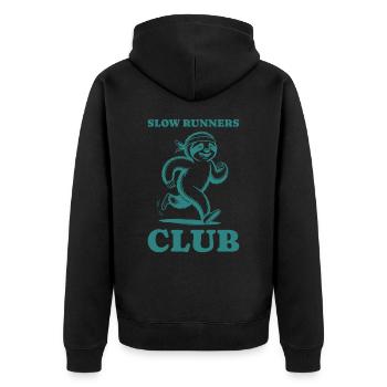Slow Runners Club paresseux Drôle Vintage Monochrome - Veste à capuche bio Premium Unisexe - noir - Dos - Nico (187cm)