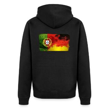 Fusion Portugal Allemagne Sport Football Love - Veste à capuche bio Premium Unisexe - noir - Dos - Nico (187cm)