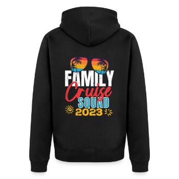 Family Cruise Squad 2023 Passender Bootsurlaub - Unisex Premium Bio Zip Hoodie - Schwarz - Hinten - Nico (187cm)