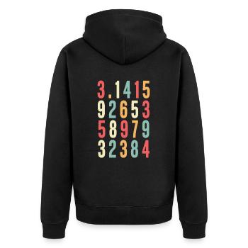 Nombres Pi 3.14 Pi Day Professeur de sciences Drôle de maths - Veste à capuche bio Premium Unisexe - noir - Dos - Nico (187cm)