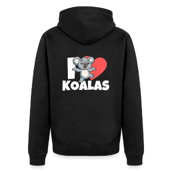 J’aime les Koala Bears Drôle I Heart Koalas Animal - Veste à capuche bio Premium Unisexe - noir - Dos - Nico (187cm)