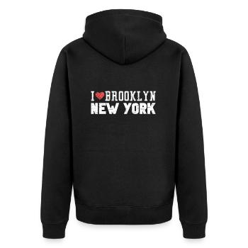 Brooklyn New York Love I Heart Brooklyn NY - Veste à capuche bio Premium Unisexe - noir - Dos - Nico (187cm)
