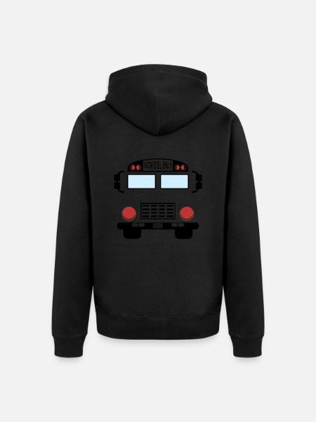 Schulbus Kostüm Lustiger gelber Schulbusfahrer - Unisex Premium Bio Zip Hoodie - Schwarz