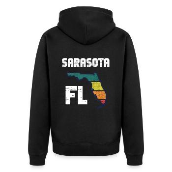 Retro Love Sarasota Florida FL Vintage Design - Veste à capuche bio Premium Unisexe - noir - Dos - Nico (187cm)