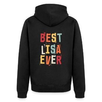 Beste Lisa Beliebte Geburtsnamen Lisa Kostüm - Unisex Premium Bio Zip Hoodie - Schwarz - Hinten - Nico (187cm)