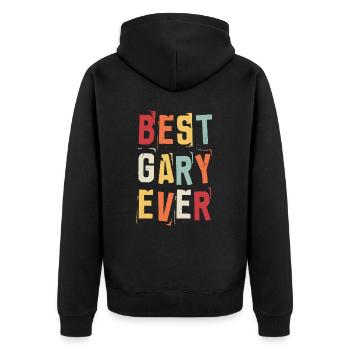Beste Gary Beliebte Geburtsnamen Gary Kostüm - Unisex Premium Bio Zip Hoodie - Schwarz - Hinten - Nico (187cm)