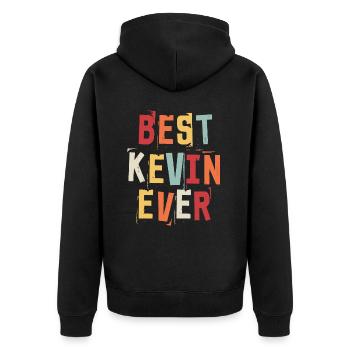 Beste Kevin Beliebte Geburtsnamen Kevin Kostüm - Unisex Premium Bio Zip Hoodie - Schwarz - Hinten - Nico (187cm)