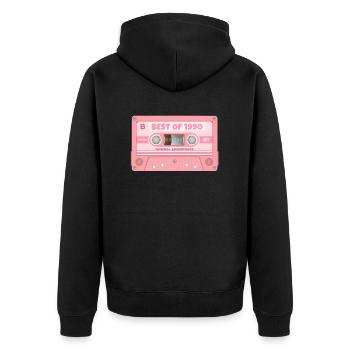 Das Beste von 1990 Mixtape Retro Kassette Geburtstag - Unisex Premium Bio Zip Hoodie - Schwarz - Hinten - Nico (187cm)