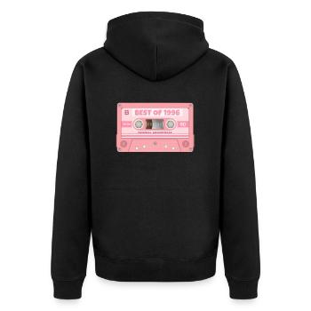 Best Of 1996 Mixtape Retro Cassette Birthday - Unisex Premium Bio Zip Hoodie - Schwarz - Hinten - Nico (187cm)
