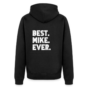 Beste Mike aller Zeiten Beliebte Geburtsnamen Mike Kostüm - Unisex Premium Bio Zip Hoodie - Schwarz - Hinten - Nico (187cm)