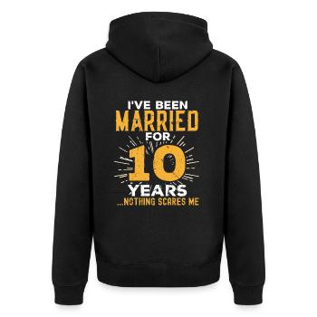 10. Hochzeitstag Lustige Paare Verheiratet Gif - Unisex Premium Bio Zip Hoodie - Schwarz - Hinten - Nico (187cm)