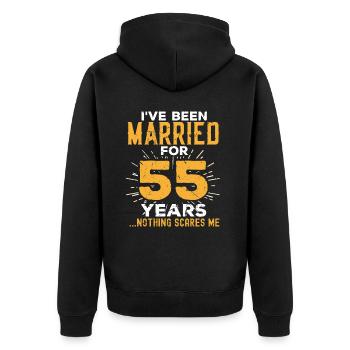 55. Hochzeitstag Lustige Paare verheiratet - Unisex Premium Bio Zip Hoodie - Schwarz - Hinten - Nico (187cm)