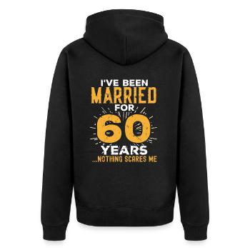 60. Hochzeitstag Lustige Paare verheiratet - Unisex Premium Bio Zip Hoodie - Schwarz - Hinten - Nico (187cm)