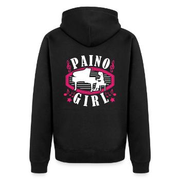 Daughter of Piano Pianist Grand piano Piano Girl - Unisex Premium Organic Zip Hoodie - black - Back - Nico (187cm)