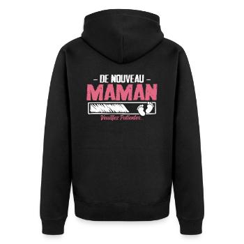 Woman Mom Gift New Birth Future - Unisex Premium Organic Zip Hoodie - black - Back - Nico (187cm)