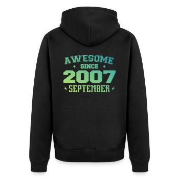 September 2007 Birthday Gift September 2007 - Unisex Premium Organic Zip Hoodie - black - Back - Nico (187cm)