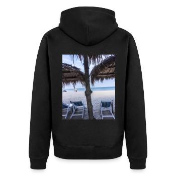 Vacances à la plage - Veste à capuche bio Premium Unisexe - noir - Dos - Nico (187cm)