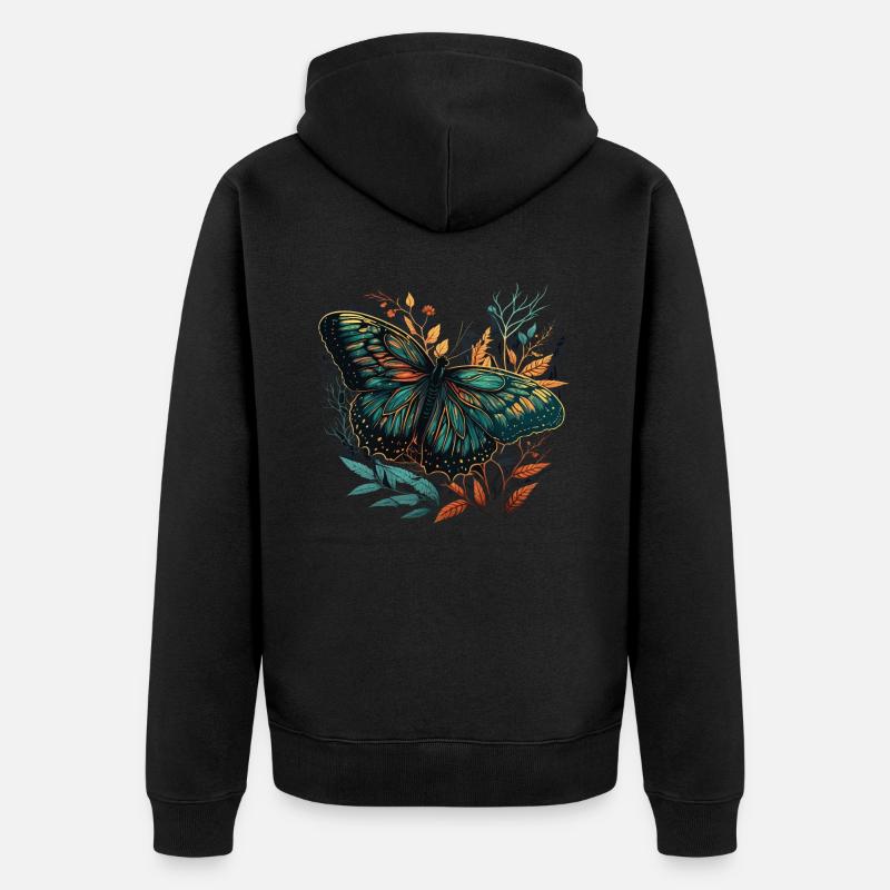 Superbe papillon - Veste à capuche bio Premium Unisexe - noir