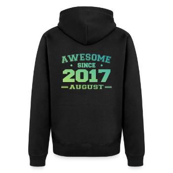 2017 Août Année Naissance Anniversaire Août 2017 - Veste à capuche bio Premium Unisexe - noir - Dos - Nico (187cm)