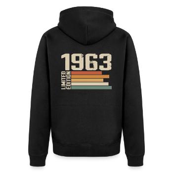 1963 Vintage - Retro 1963 Birthday Gift 1963 - Unisex Premium Organic Zip Hoodie - black - Back - Nico (187cm)
