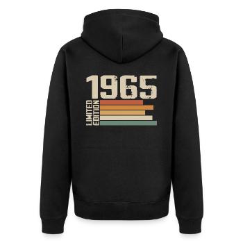 1965 Vintage - Retro 1965 Birthday Gift 1965 - Unisex Premium Organic Zip Hoodie - black - Back - Nico (187cm)