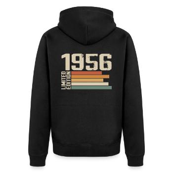 1956 Vintage - Retro 1956 Birthday Gift 1956 - Unisex Premium Organic Zip Hoodie - black - Back - Nico (187cm)