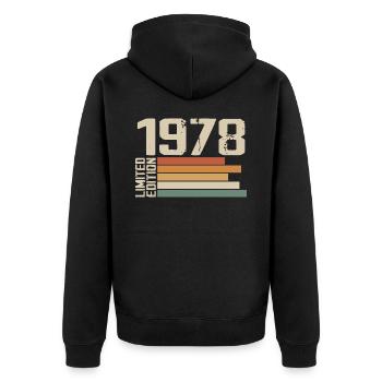1978 Vintage - Retro 1978 Cadeau Anniversaire 1978 - Veste à capuche bio Premium Unisexe - noir - Dos - Nico (187cm)